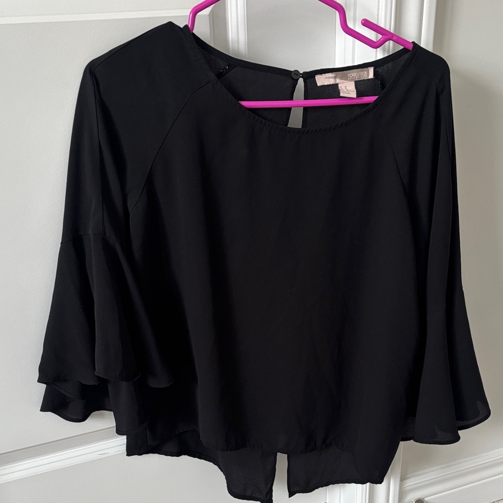 Bell Sleeve Black Forever 21 Top - Size M